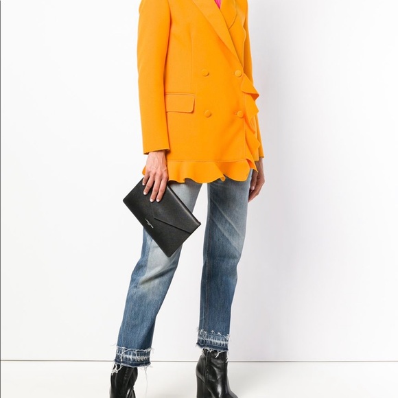 NWT Made in France Leather Crossbody Clutch Navy - Picture 13 of 13